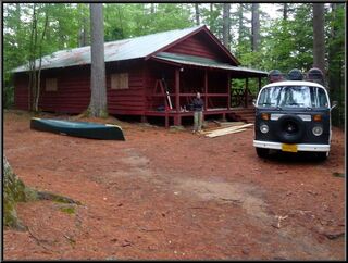 The not yet open for the season Rollins Pond Camp, it was wonderfully peaceful