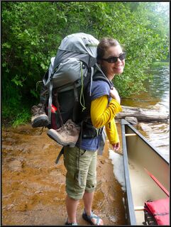 Theresa ready for the Long Pond portage