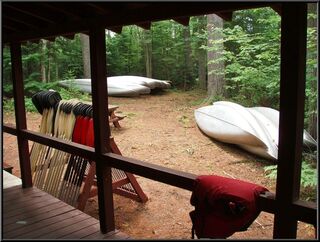 Canoes and gear ready for camp opening next week
