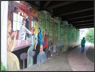 Student art under the bridge