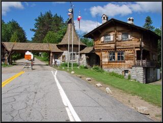 The toll gate for the Whiteface Mountain road