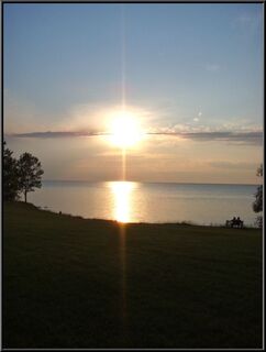 The evening sun over Lake Ontario