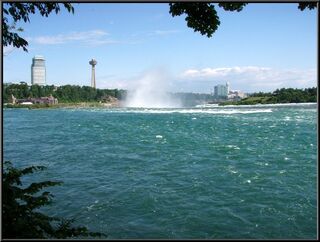 Mist rising from the falls