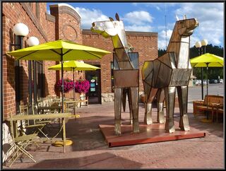 Large tin horses, not old