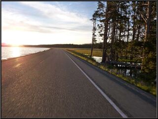 Yellowstone Lake at sunset