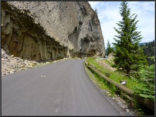 A neat, if not unnecessarily dangerous, place to put a road.