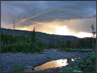 A thunder storm in the distance