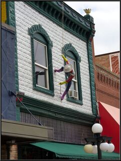 Cowboy Spidey on a storefront
