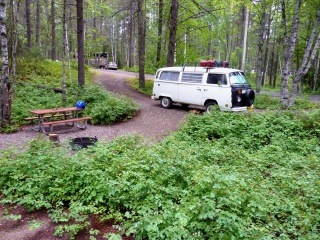 Morning in the very green Apgar Campground