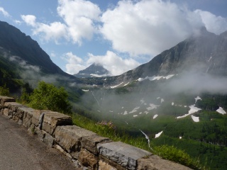 Looking up at Logan Pass