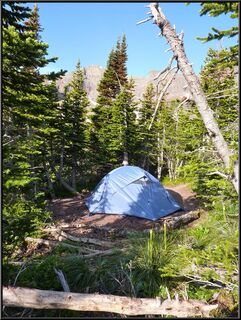 Morning in our backcountry site on Lake Otokomi...
