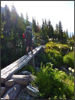 Theresa, crossing a bridge