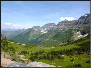 Looking west at the descent from Logan Pass