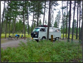 Morning in the nice and pricey Redstreak Provincial Campground