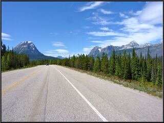 A few hours later heading back down the road to find our trailhead