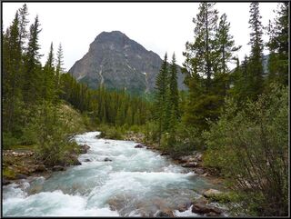 The river next to the Lower Fryatt campground, about three and a half miles to our campground