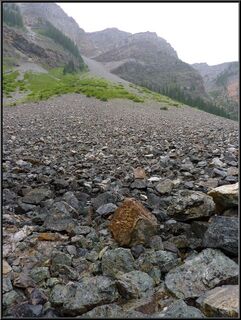 A huge rockslide we took an unfortunate detour through