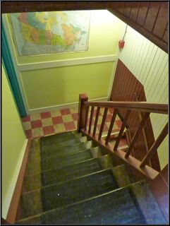 Stairs down from the third floor
