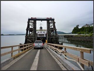 Driving down the ramp into the Taku