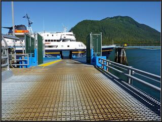 Road shot, down the ramp to the Taku