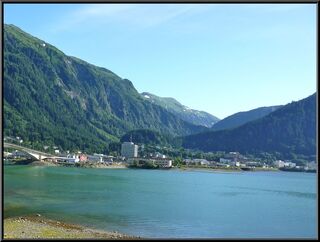 Looking at Juneau from across the bridge to Douglas