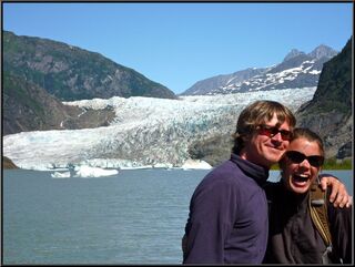 Brian and Theresa, trying to get out of the glacier's way