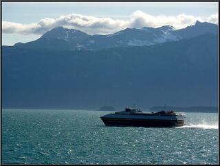 Yesterday's ride, the Fairweather, racing back to Juneau