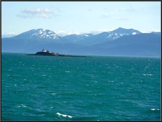 A lighthouse on an island
