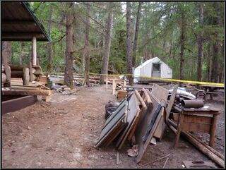 The cook tent in the background