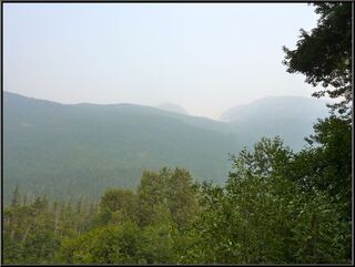 Forest fires from the north hazing up the sky