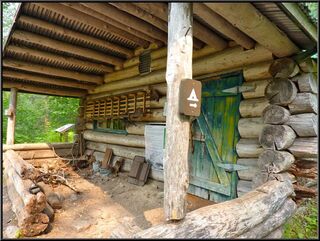 The old Sheep Camp cabin front