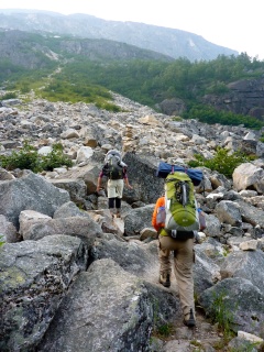 The first boulder field of the day, there will be more