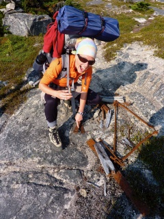 Cori identifying another artifact she packed out. That one was for the Park Service...