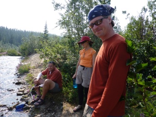 Todd, working hard with two supervisors and a camera lady
