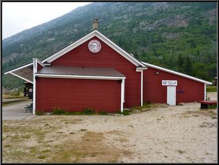 The front is where normal train customers have lunch, Chilkoot hikers use the side door