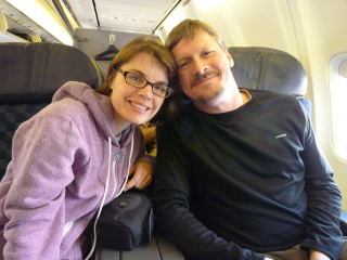 Brian & Theresa. At the front of the plane.