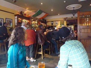 The ladies, watching a little hurling with the locals.