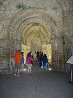 Our tour guide in the chapel.