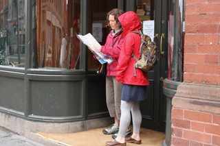 Theresa and Cori, finding our bus.