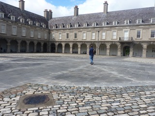 Brian, unsure where to go in the National Gallery courtyard.