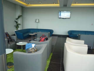 The elegantly appointed Air Linugs lounge, to which we would love to become accustomed.
