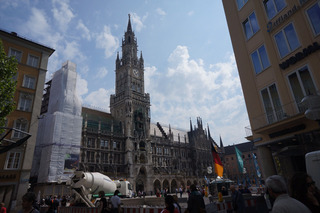 The clock tower in St. Marys square.