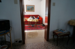 Theresa doing a little planning in the sitting room.