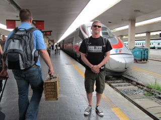 Brian, about to get clipped by a high speed train. Not true