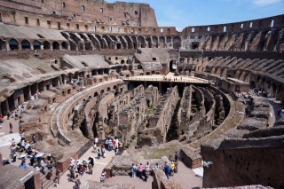 A LOT of people died here for sport. The floor is missing.