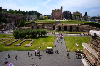 The Temple of Venus and Roma, with the Forum in the distance
