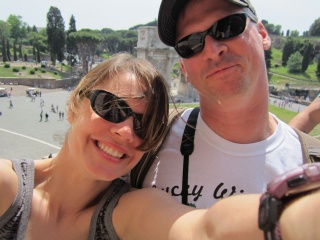 Still listening to an audio tour. They nearly strangled each other with the earbuds turning for this