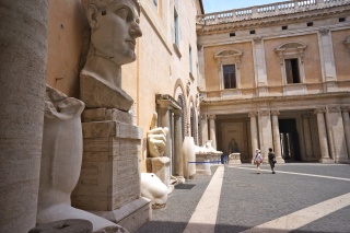 The actual Colossal Head of Constantine, used sit in the Forum. 40 feet high, seated
