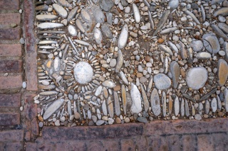 Random rock work in a planter