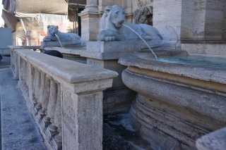 Spitting lions and the back of a homeless man about to surprise us